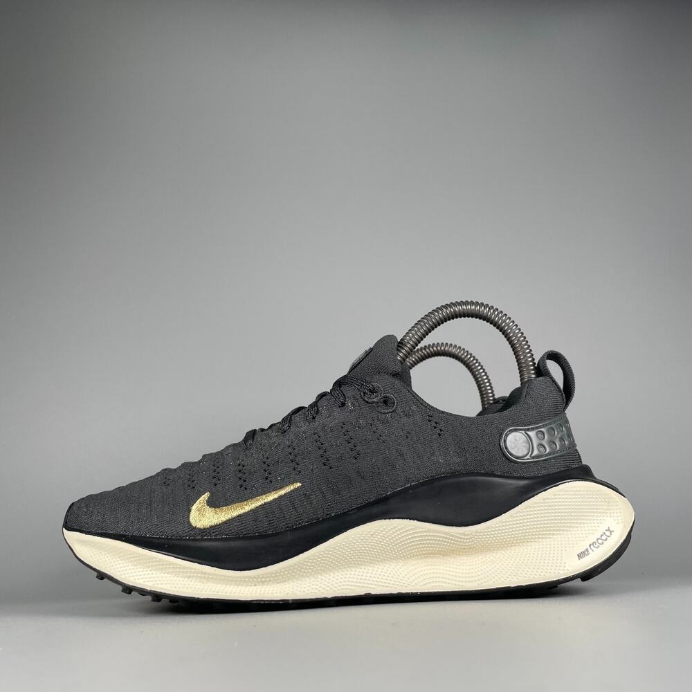 Nike ReactX Infinity Run 4 Women's Size 6.5 Black Gold Running Sneakers Athletic